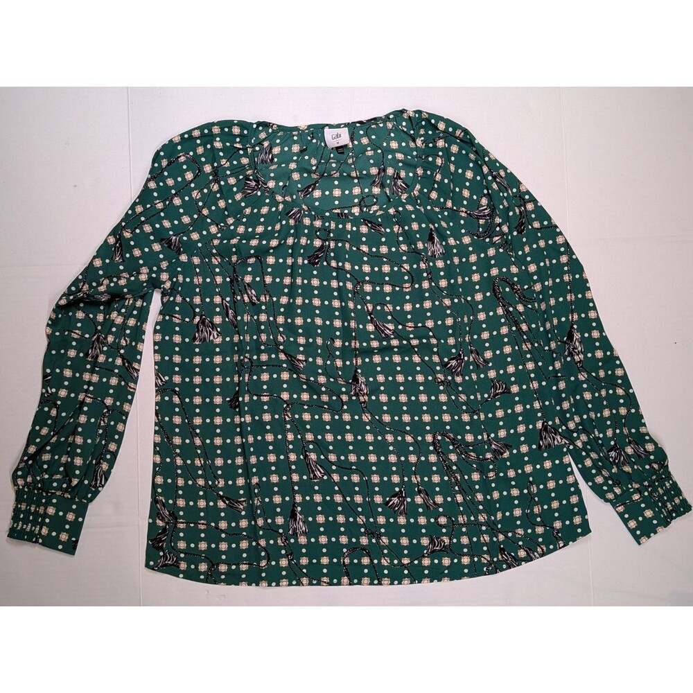 Cabi Voyage Foulard Print Long Sleeve Blouse